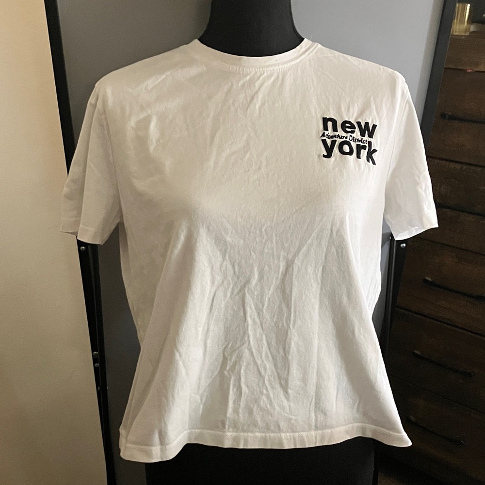 Zara White Tee with New York Graphic